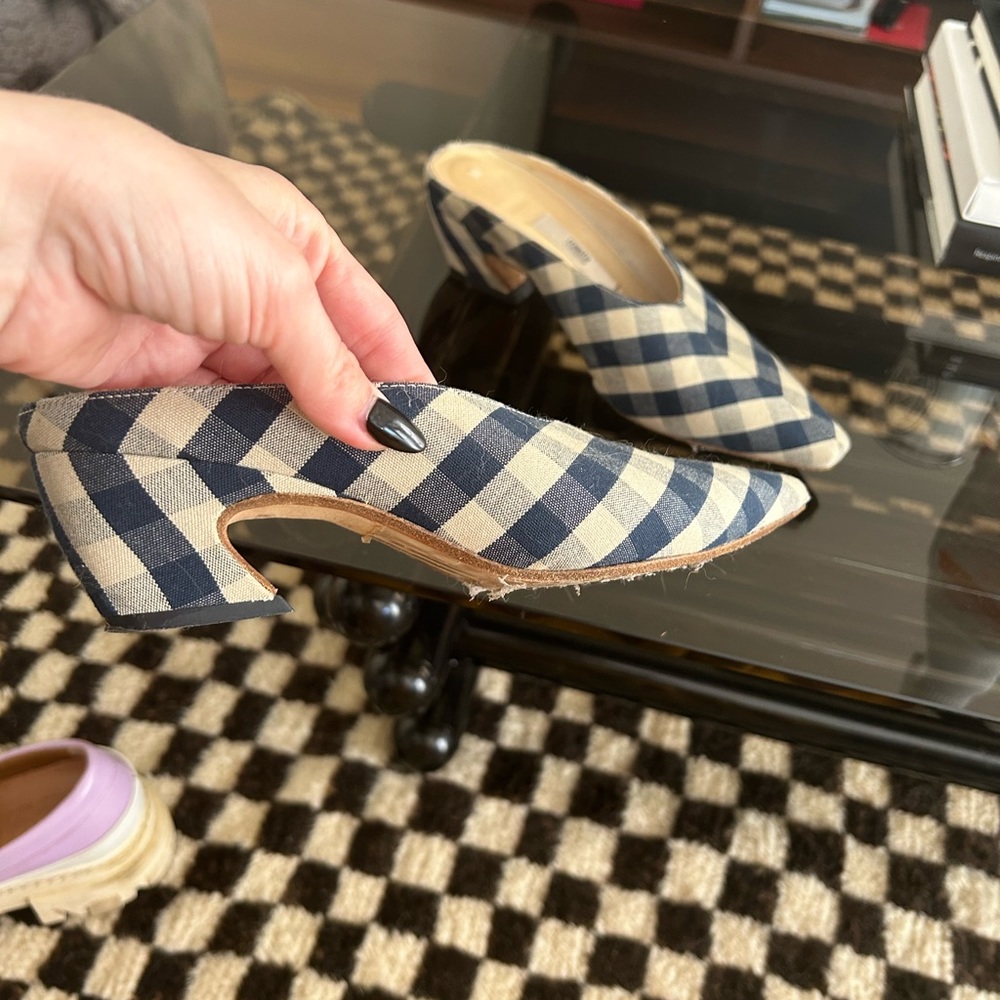 Miista gingham kitten heels